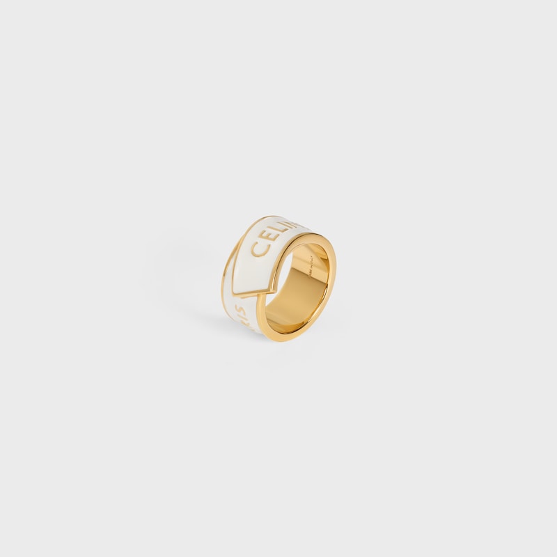 BAGUE CELINE RIBBON EN ÉMAIL ET LAITON DORÉ - IVORY / GOLD -  - 1 | CELINE