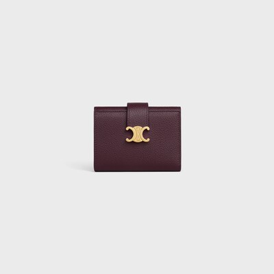 니노 파인 스트랩 지갑 - 서플 그레인 카프스킨 - 딥 버건디 - 지갑 - tileIndex | CELINE