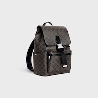 MOCHILA DE LONA TRIOMPHE Y PIEL DE BECERRO - NEGRO - LONA TRIOMPHE - 2 | CELINE