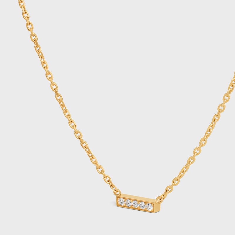 Celine Line Necklace in Yellow Gold and Diamonds - Yellow Gold & White - NECKLACES - 1 | CELINE