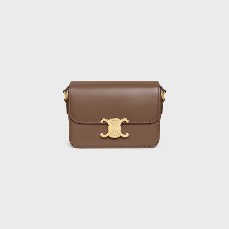 TEEN TRIOMPHE亮泽牛皮革手袋 - 亮棕色 - 斜揹袋 - 1 | CELINE