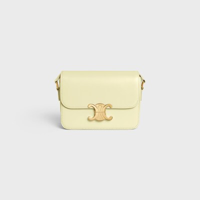 Teen Triomphe Bag in shiny calfskin - LIGHT YELLOW - TRIOMPHE - 6 | CELINE