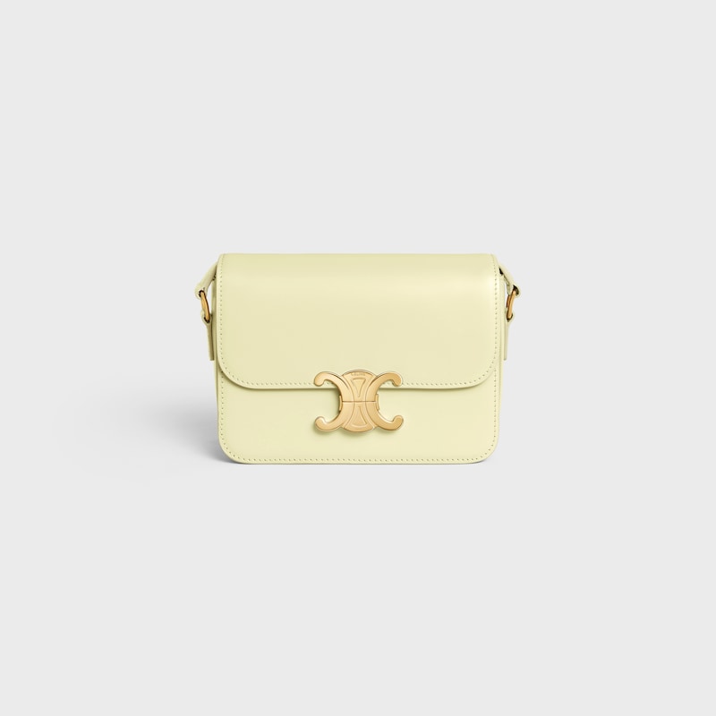 Teen Triomphe Bag in shiny calfskin - LIGHT YELLOW - TRIOMPHE - 1 | CELINE