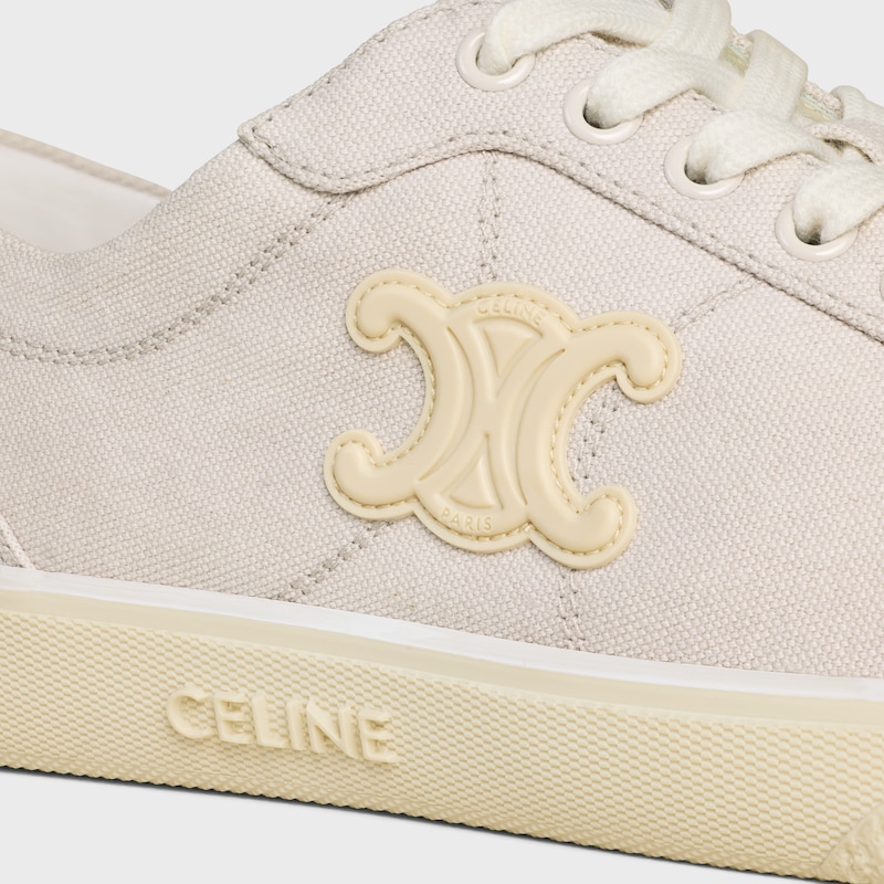 CELINE ALAN SNEAKERS WITH TRIOMPHE IN CANVAS - LIGHT GREY -  - 1 | CELINE