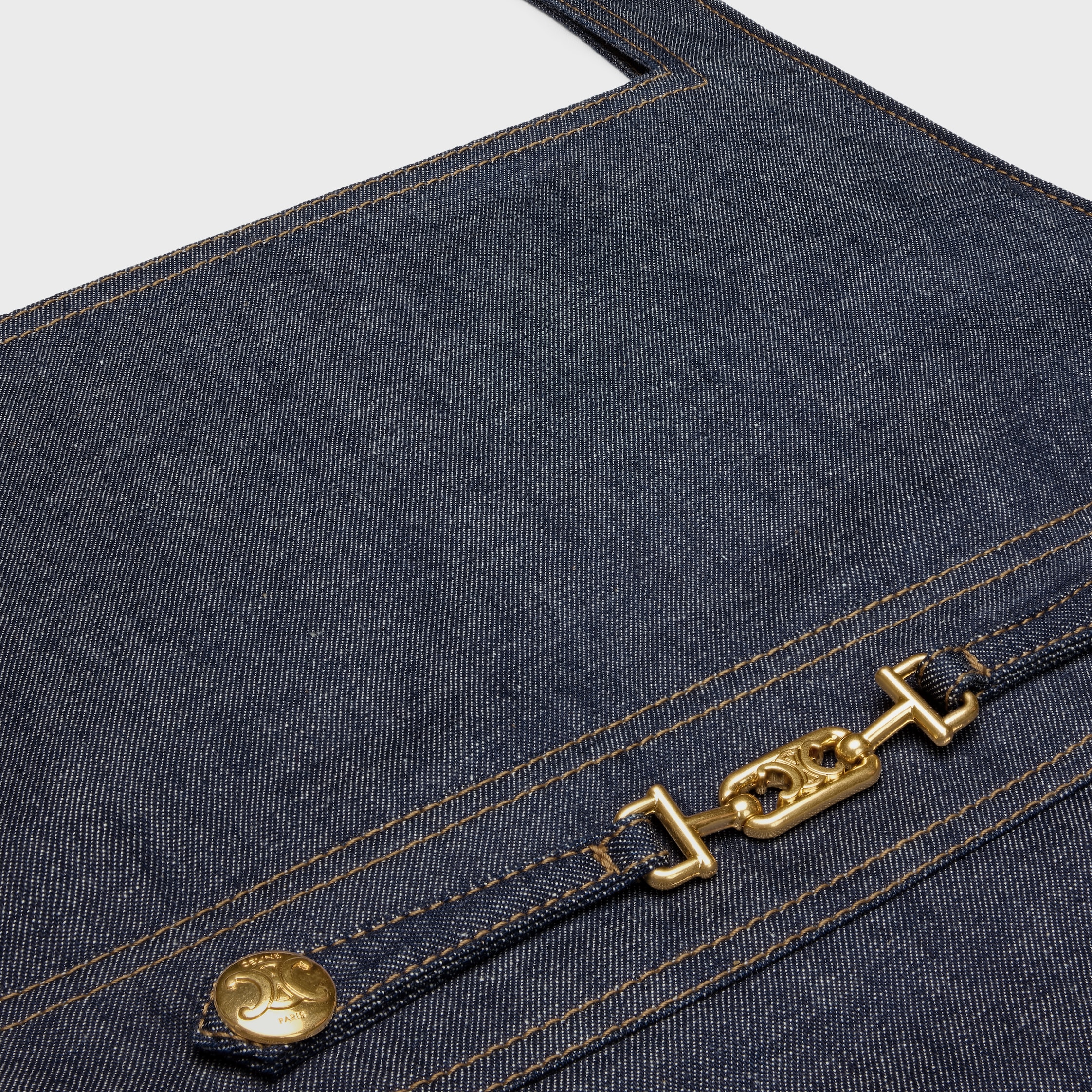 ワンピース CELINE Women Mid Skirts RR06R0842 07IA BLUE empire mini dress in raw wash denim - RAW WASH | CELINE