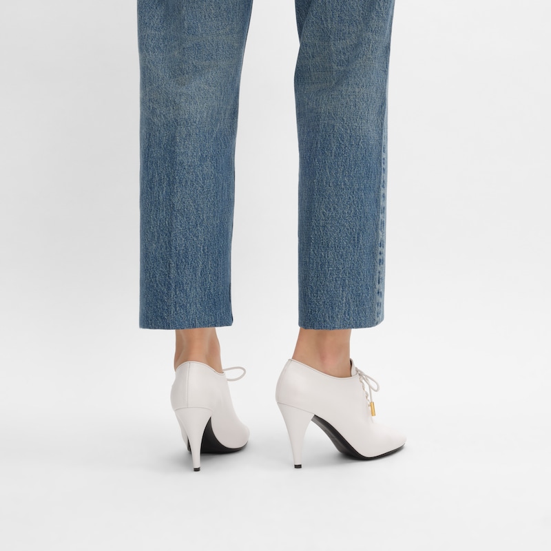 BALLERINE STRINGATE CON TACCO SOFT OXFORD IN PELLE DI VITELLO CON CONCIATURA AL VEGETALE - Bianco ultra -  - 1 | CELINE