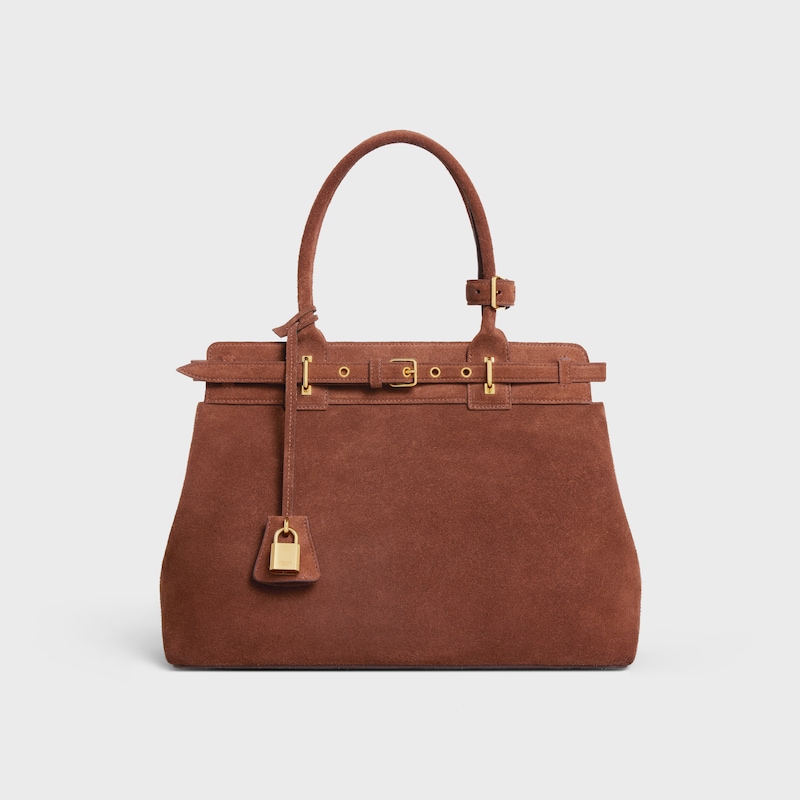 CELINE CONTI BAG in SUEDE CALFSKIN - BROWN - MORE LINES - 1 | CELINE