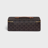 Top Handle Large Toiletry Case in Triomphe Canvas and Calfskin - TAN - TRAVEL - 1 | CELINE