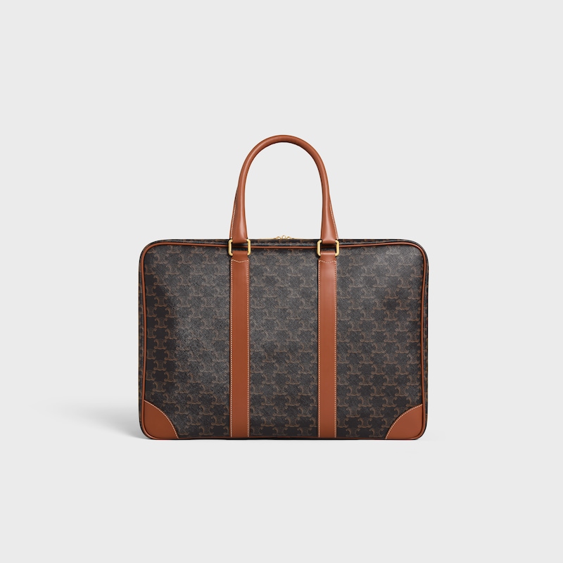 Soft Luggage 45 in Triomphe Canvas and Calfskin - TAN - CELINE MAISON - 1 | CELINE