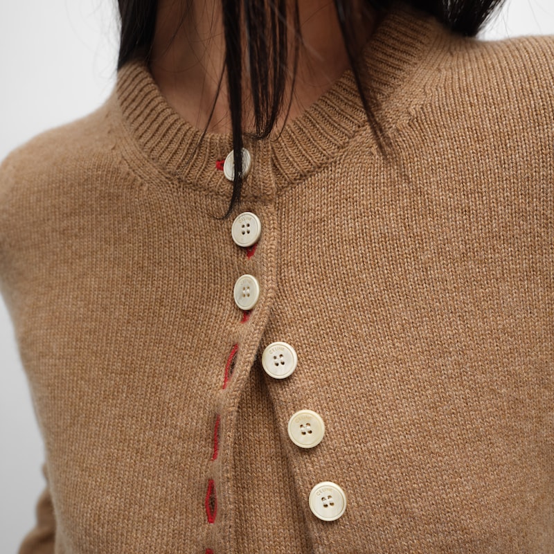 twinset cardigan IN heritage cashmere - CAMEL -  - 1 | CELINE