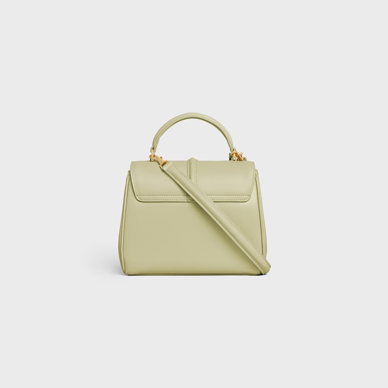 MINI 16 in satinated calfskin - ALMOND GREEN - 16 - 1 | CELINE
