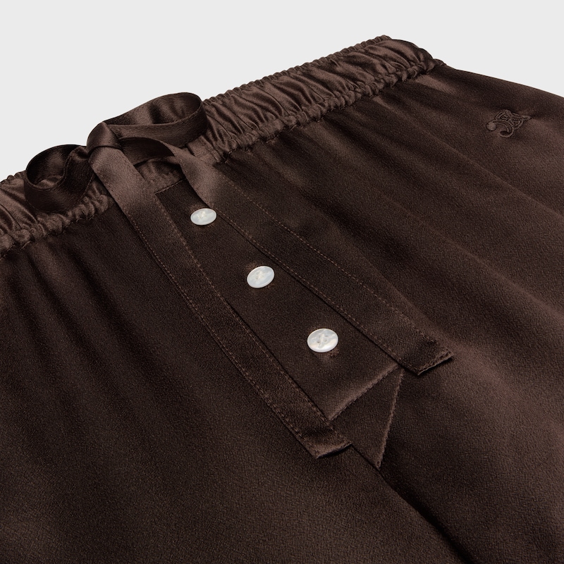 pyjama trousers IN SATIN SOIE - CHOCOLAT -  - 1 | CELINE