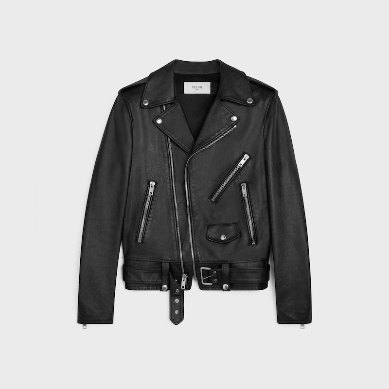 小牛皮經典騎士外套 - 黝黑色 -  - 1 | CELINE
