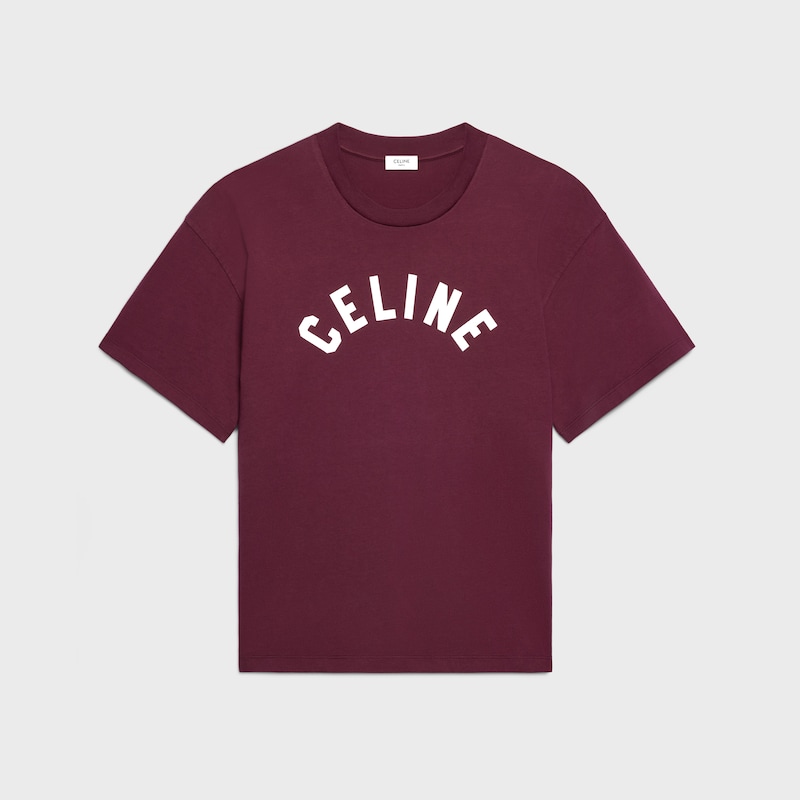 t-shirt IN cotton jersey - BURGUNDY / OFF WHITE -  - 1 | CELINE