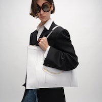 LUGGAGE PLANO DE PIEL DE BECERRO BRILLANTE - BLANCO - BOLSOS TOTE - 2 | CELINE