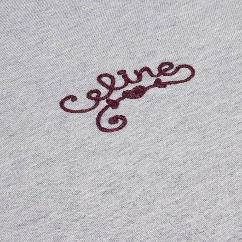 t-shirt IN cotton jersey - VINTAGE GREY MELANGE/BURGUNDY -  - 1 | CELINE