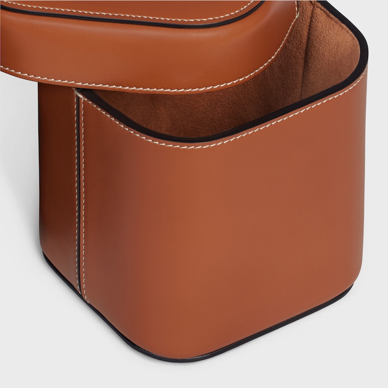 Bolso caja pequeño de piel de becerro brillante - TOSTADO - HOGAR - 1 | CELINE