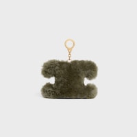 TRIOMPHE pom-pom Charm IN Shearling and Calfskin - GOLDEN KHAKI - CHARMS AND ACCESSORIES - 2 | CELINE