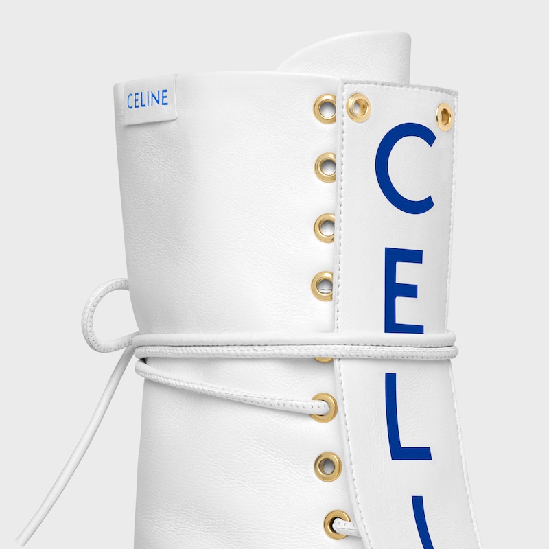 BALLET HIGH - LACE-UP BOOT IN LAMBSKIN - Ultra White -  - 1 | CELINE
