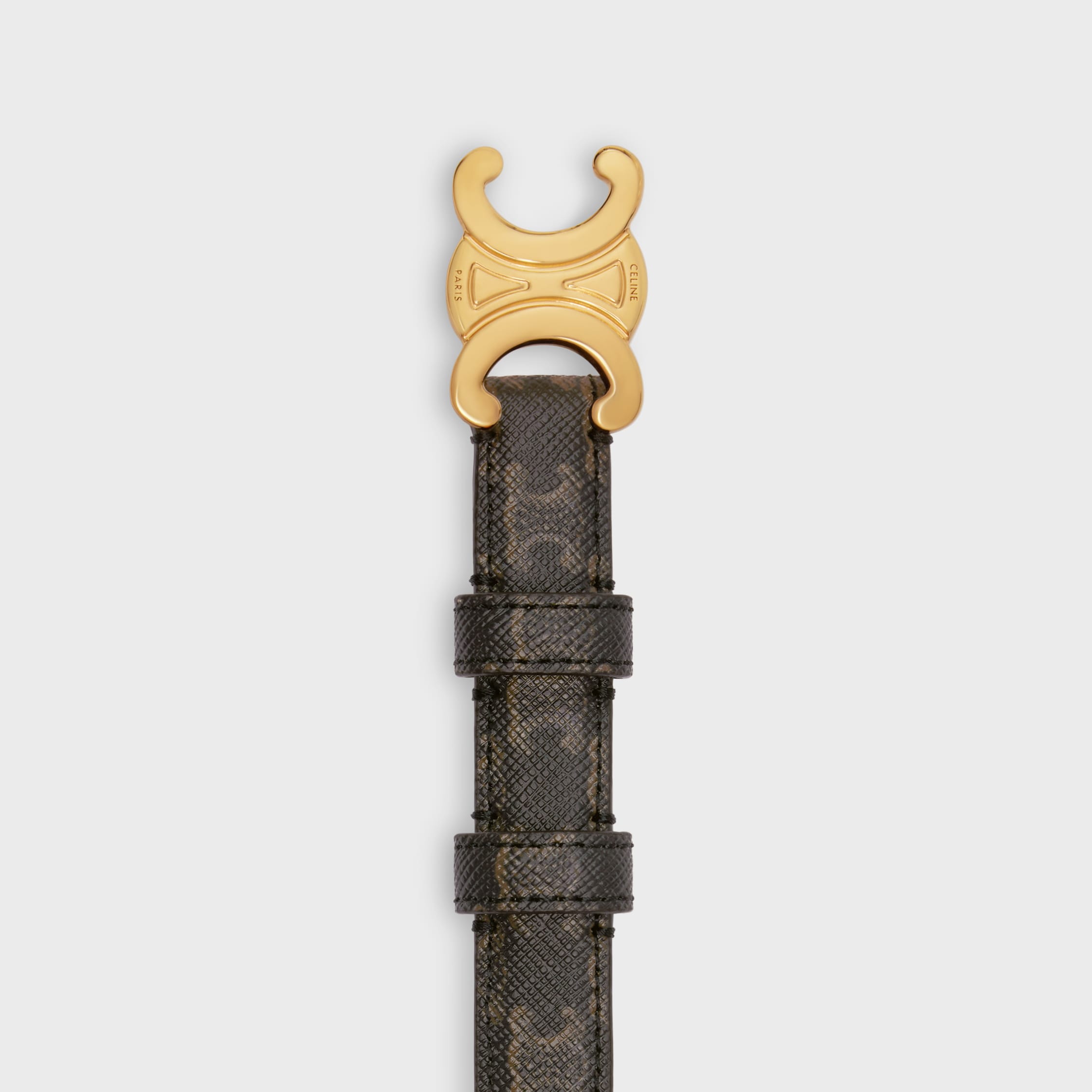 【関税&送料込】Celine Cintura Triomphe Canvas Small 18MM Triomphe Belt in TRIOMPHE CANVAS - TAN | CELINE