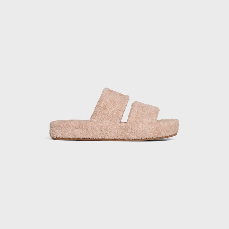 CELINE SLIDES TRIOMPHE IN SPONGE FABRIC - Faded Pink -  - 1 | CELINE