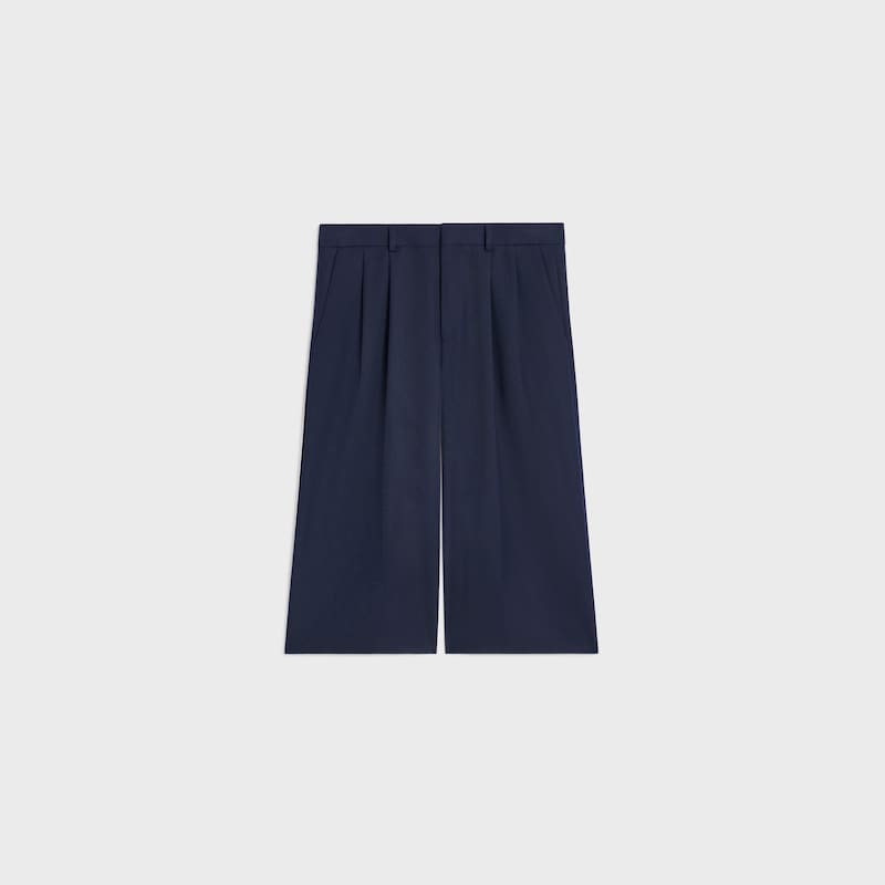 bermudas IN cotton and wool gabardine - NAVY -  - 1 | CELINE