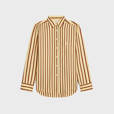 oversized shirt IN striped silk twill - YELLOW/RED/BLACK -  - 1 | CELINE