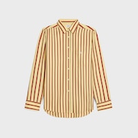 oversized shirt IN striped silk twill - YELLOW/RED/BLACK -  - 1 | CELINE