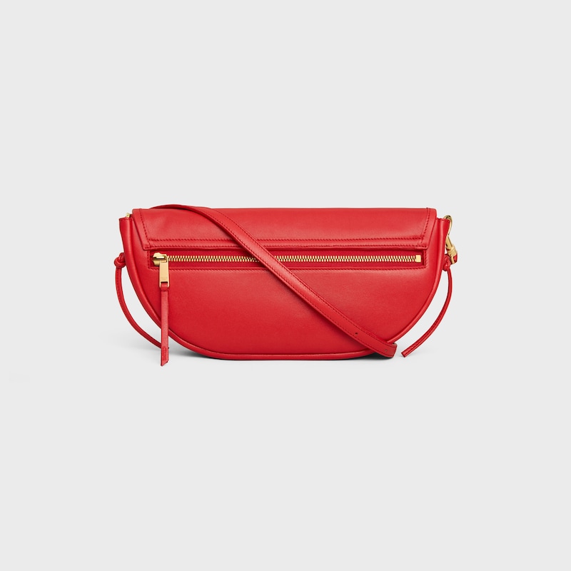 HALFMOON petit mod&egrave;le SOFT TRIOMPHE AGNEAU SOUPLE BRILLANT - ULTRA ROUGE - SACS &Agrave; L'&Eacute;PAULE - 1 | CELINE