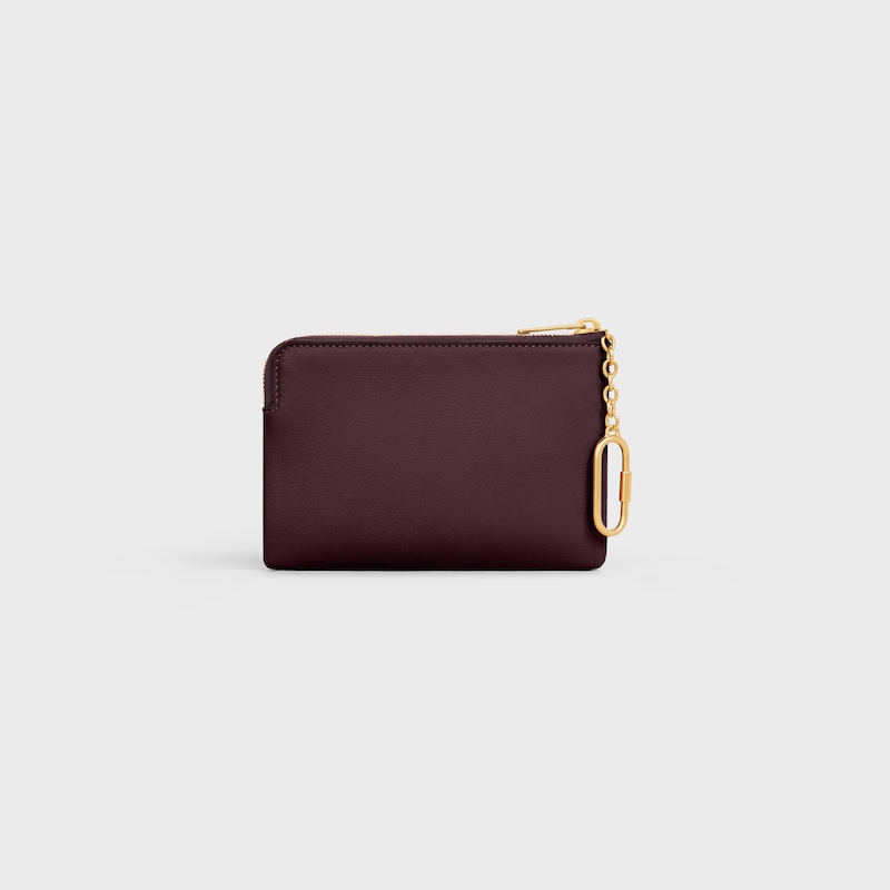 Coin Purse Cuir Triomphe IN smooth calfskin - DEEP BURGUNDY - COIN AND CARD HOLDERS - 1 | CELINE