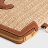 SMALL POUCH WITH STRAP CUIR TRIOMPHE IN RAFFIA EFFECT TEXTILE AND CALFSKIN - NATURAL / TAN - POUCHES AND TECH ACCESSORIES - 5 | CELINE