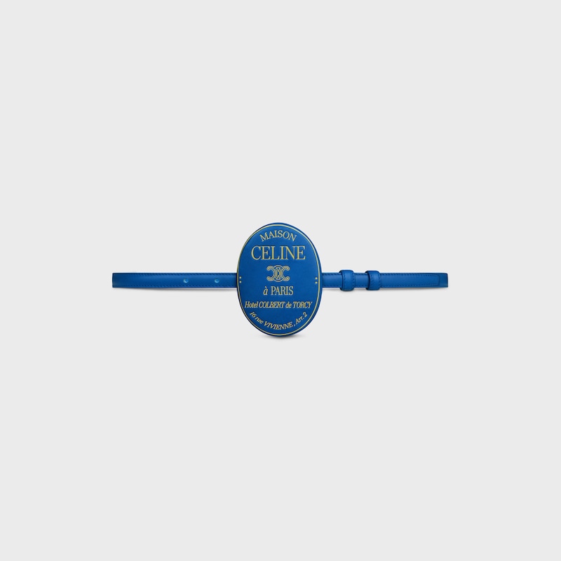 MAISON CELINE G&Uuml;RTEL 13 mm AUS GLATTEM KALBSLEDER - OXIDBLAU / GELB -  - 1 | CELINE
