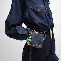 Celine Charms Berlingot in Resin and Brass with Rhodium Finish - GREEN / SILVER - CELINE CHARMS - 2 | CELINE