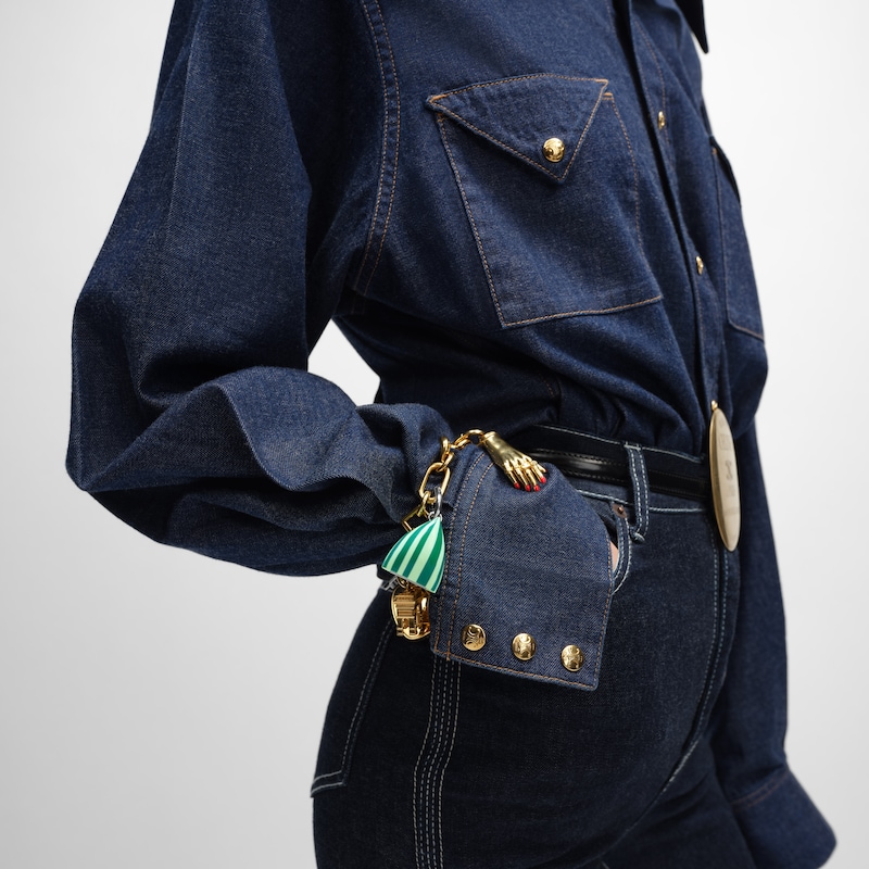 Berlingot Celine Charms en R&eacute;sine et Laiton Rhodi&eacute; - Vert et Argent&eacute; - CELINE CHARMS - 1 | CELINE