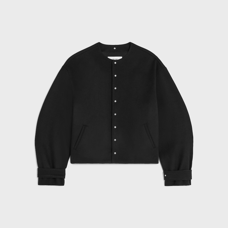 scarf jacket IN WOOL CLOTH - BLACK -  - 1 | CELINE