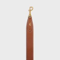 Long Strap in smooth calfskin with GOLD FINISHING - TAN - BAG CHARMS - 2 | CELINE