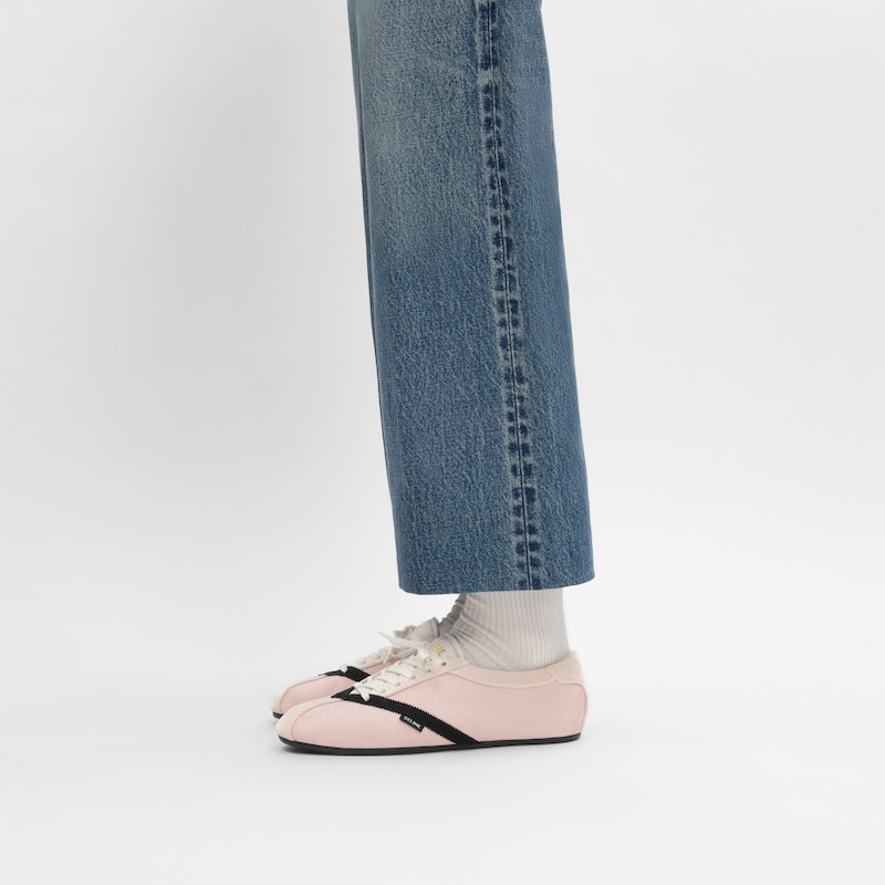 SNEAKER THE FLAT EN GROS GRAIN, VELOURS, CUIR DE CHÈVRE VELOURS ET CUIR D'AGNEAU - ROSE / NOIR -  - 1 | CELINE