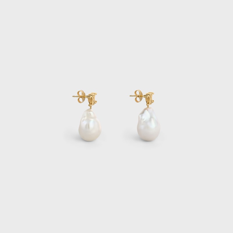 PENDIENTES LES PERLES CELINE BAROQUE DE LAT&Oacute;N CON ACABADO DORADO Y PERLAS CULTIVADAS - DORADO / MARFIL - PEQUE&Ntilde;OS REGALOS - 1 | CELINE