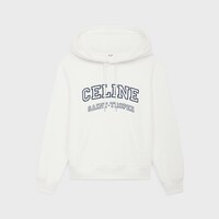 抓绒棉质连帽衫 - 荧光白/海军蓝 -  - 1 | CELINE