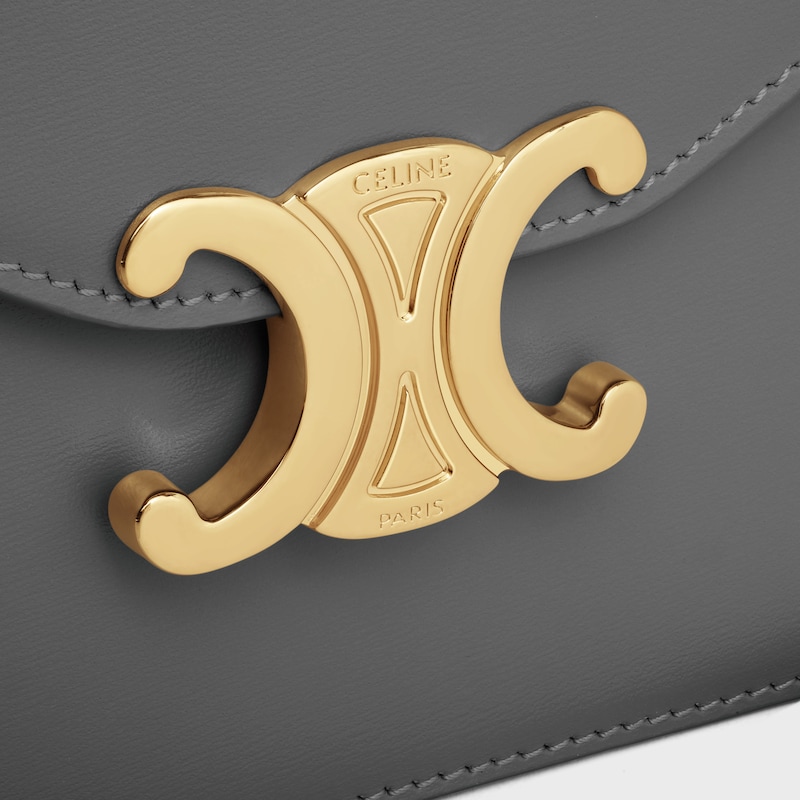 WALLET ON CHAIN MARGO in Shiny calfskin - ANTHRACITE - WALLETS ON CHAIN - 1 | CELINE