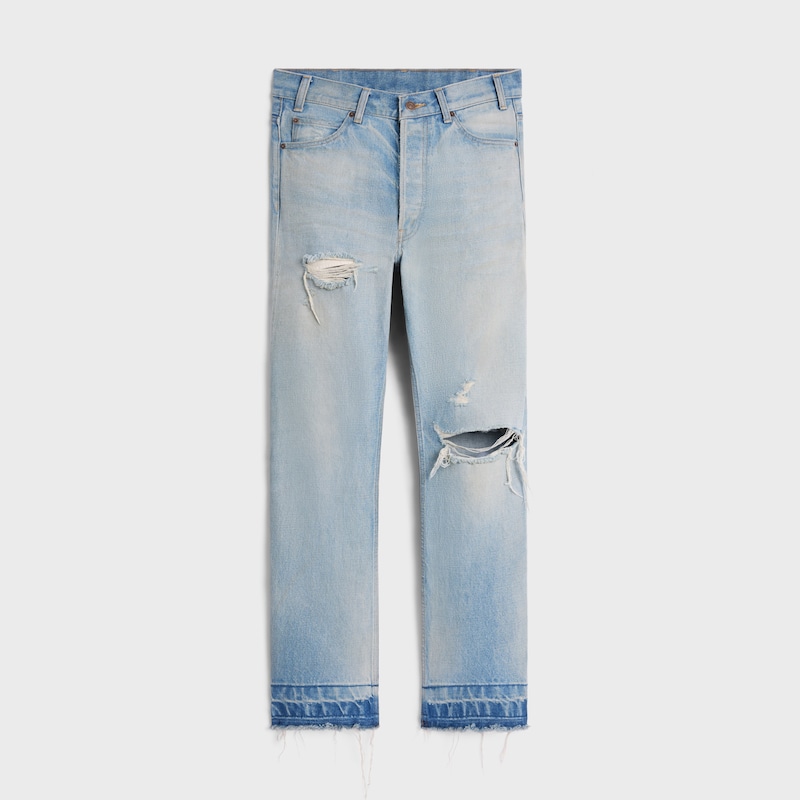 wesley jeans in cotton denim - EASTSIDE DISTRESSED -  - 1 | CELINE