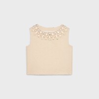 embroidered top in bouclette natté - VANILLA -  - 1 | CELINE
