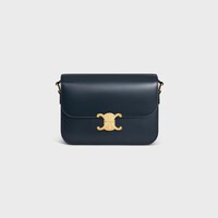 CLASSIQUE TRIOMPHE BAG in shiny calfskin - NAVY BLUE - CROSS-BODY BAGS - 1 | CELINE