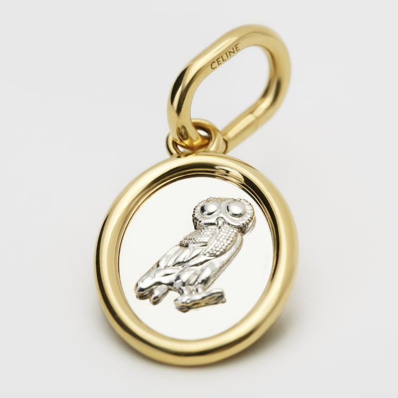 CELINE CHARMS OWL MEDAL IN BRASS WITH GOLD AND RHODIUM FINISH - GOLD / SILVER - CELINE CHARMS - 1 | CELINE