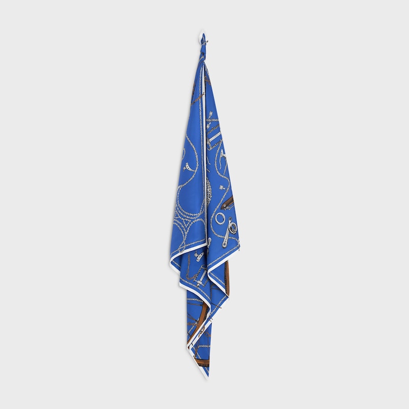 印花桑蠶絲斜紋布 - 海軍藍/黑色 -  - 1 | CELINE