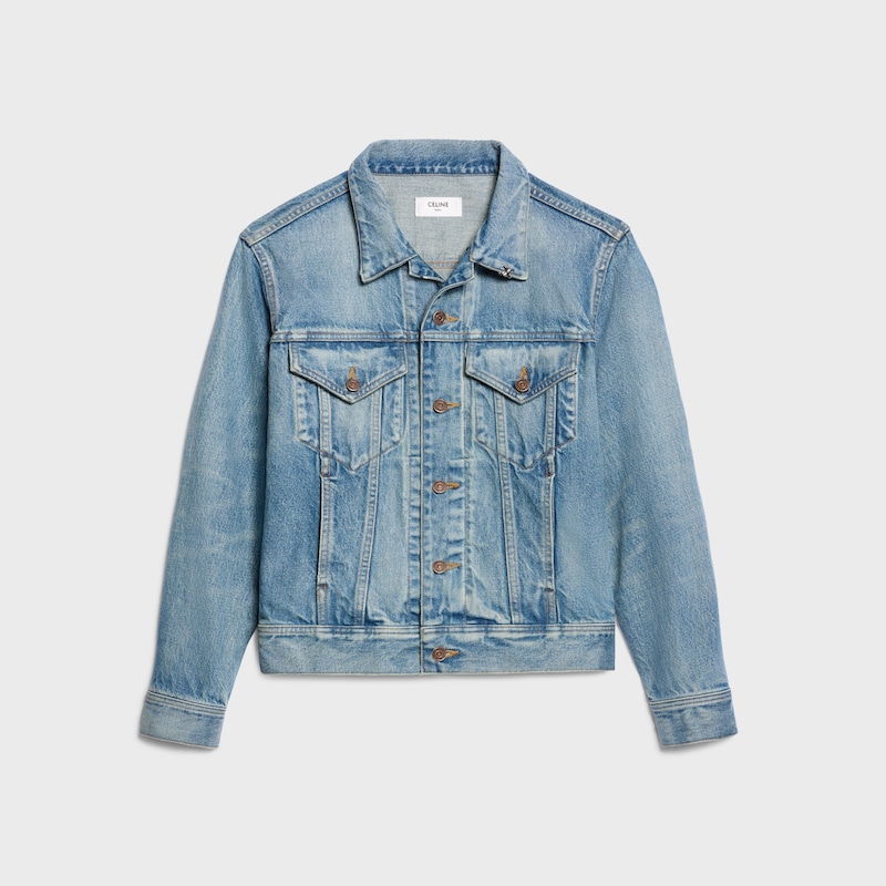 trucker jacket IN cotton denim - CLEAR WATERFALL -  - 1 | CELINE