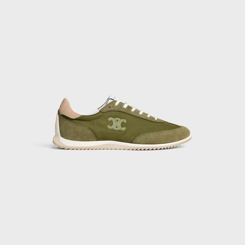 RACER SNEAKER IN NYLON, SUEDE CALFSKIN AND CALFSKIN - OLIVE -  - 1 | CELINE