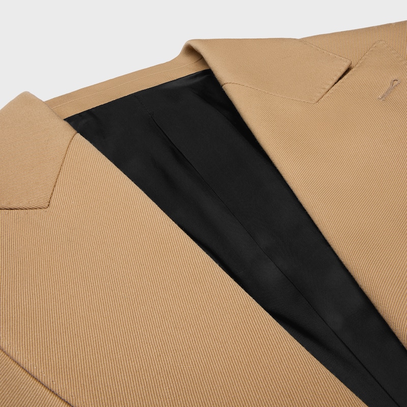 colonne jacket IN DIAGONAL WOOL - CARAMEL -  - 1 | CELINE