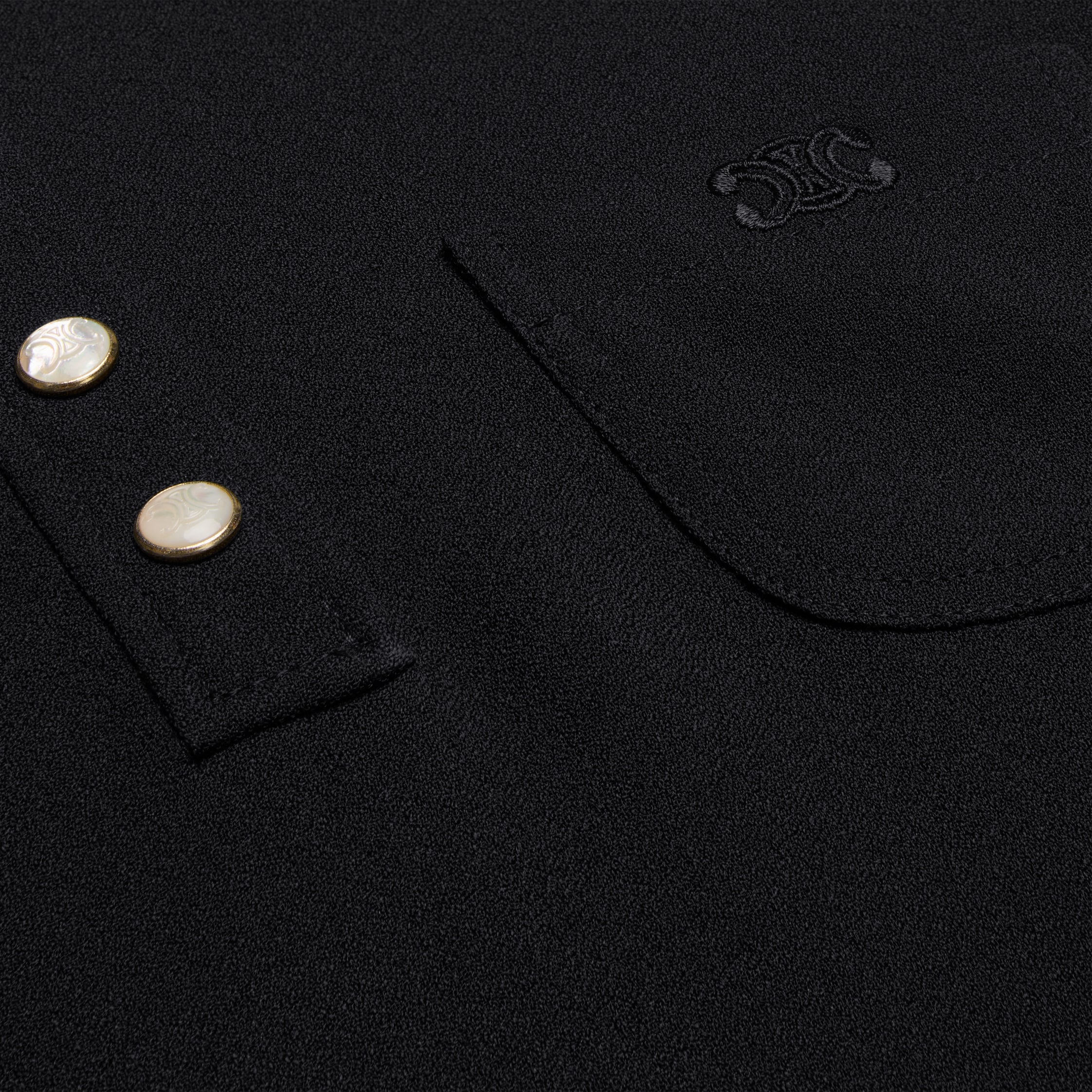 ワンピース MINI POLO DRESS IN VISCOSE 2R70M865C.38NO MINI POLO DRESS IN VISCOSE SABLÉ - BLACK | CELINE