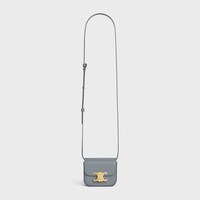 MINI CLAUDE in Shiny calfskin - BLUE GREY - THE TRIOMPHE BAG - 1 | CELINE